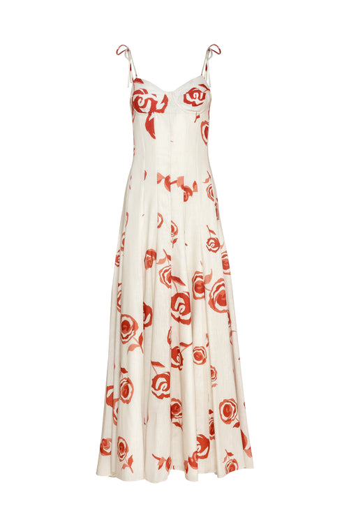 Rosetta Maxi Dress Ivory Red